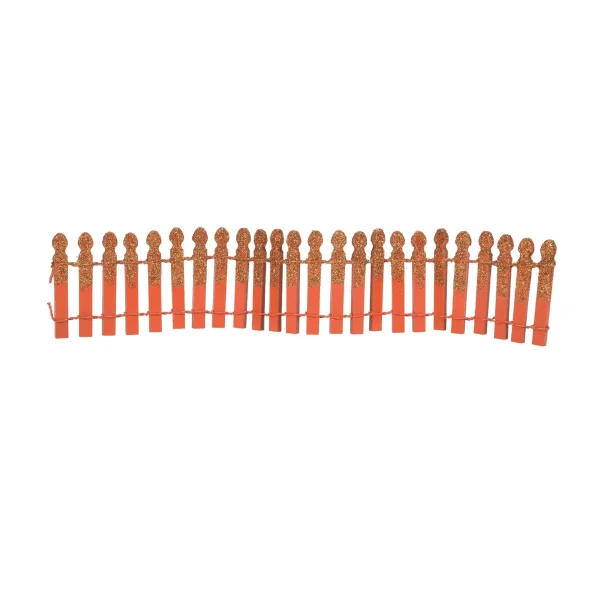 Pumpkin Orange Glitter Fence<Department 56 Shop