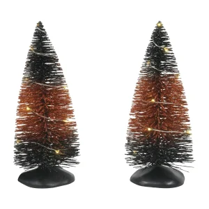 Trad'l LIT Hlwn Trees set of 2<Department 56 Clearance